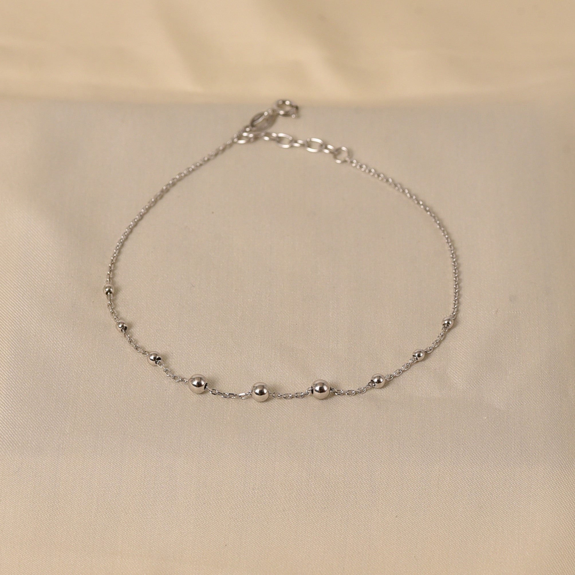 Silver Beads Anklet