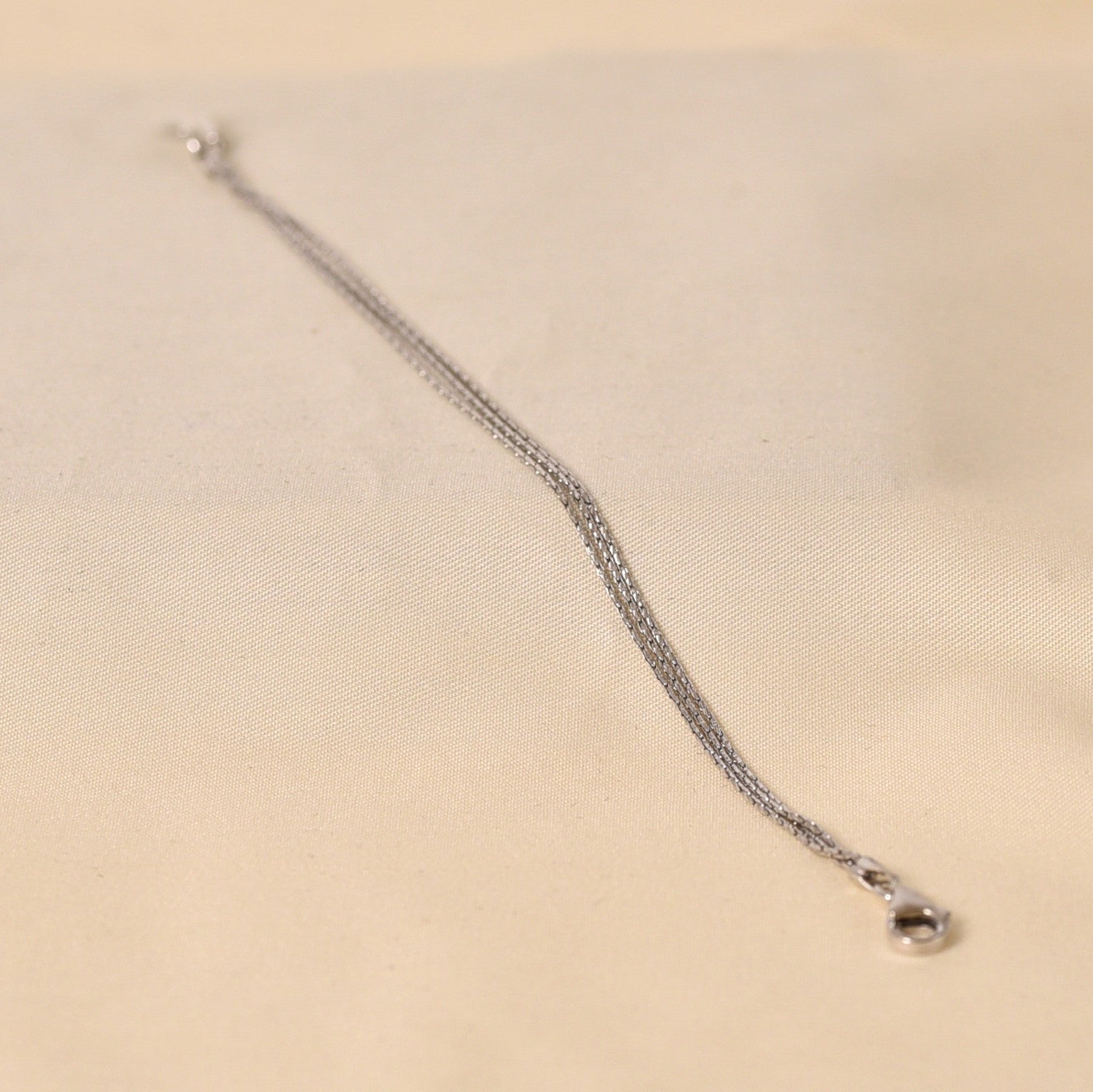 3-Line Bracelet - 6.5" Rhodium