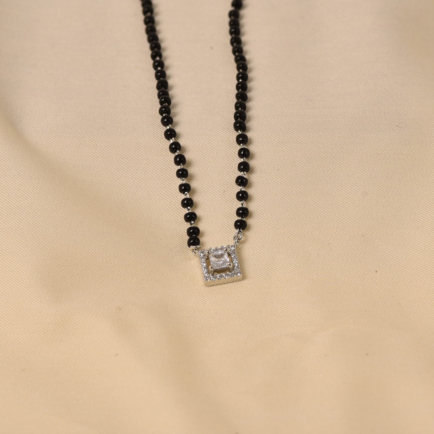 Square Beaded Serenity Mangalsutra