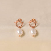 Rubina Pearl Earring - Rose Gold