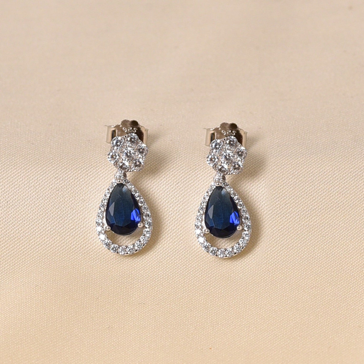 Macro Drop Earrings - Blue