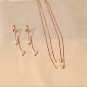 Double Layered Tamara Necklace Set - Rose Gold